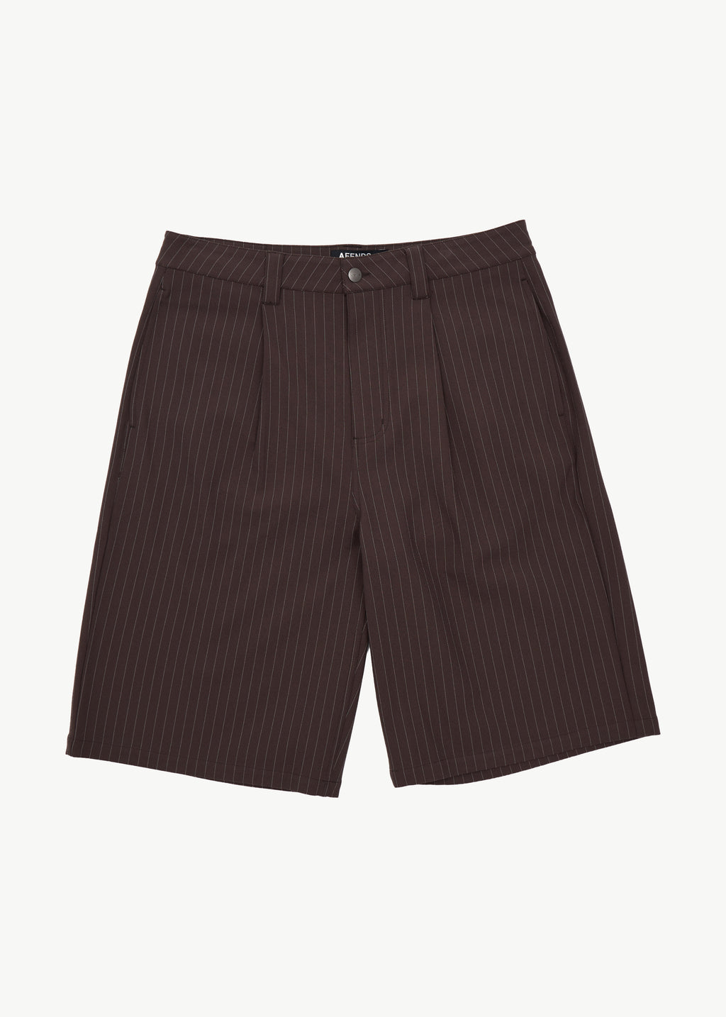 AFENDS Business - Baggy Pleated Short 24" - Coffee Stripe