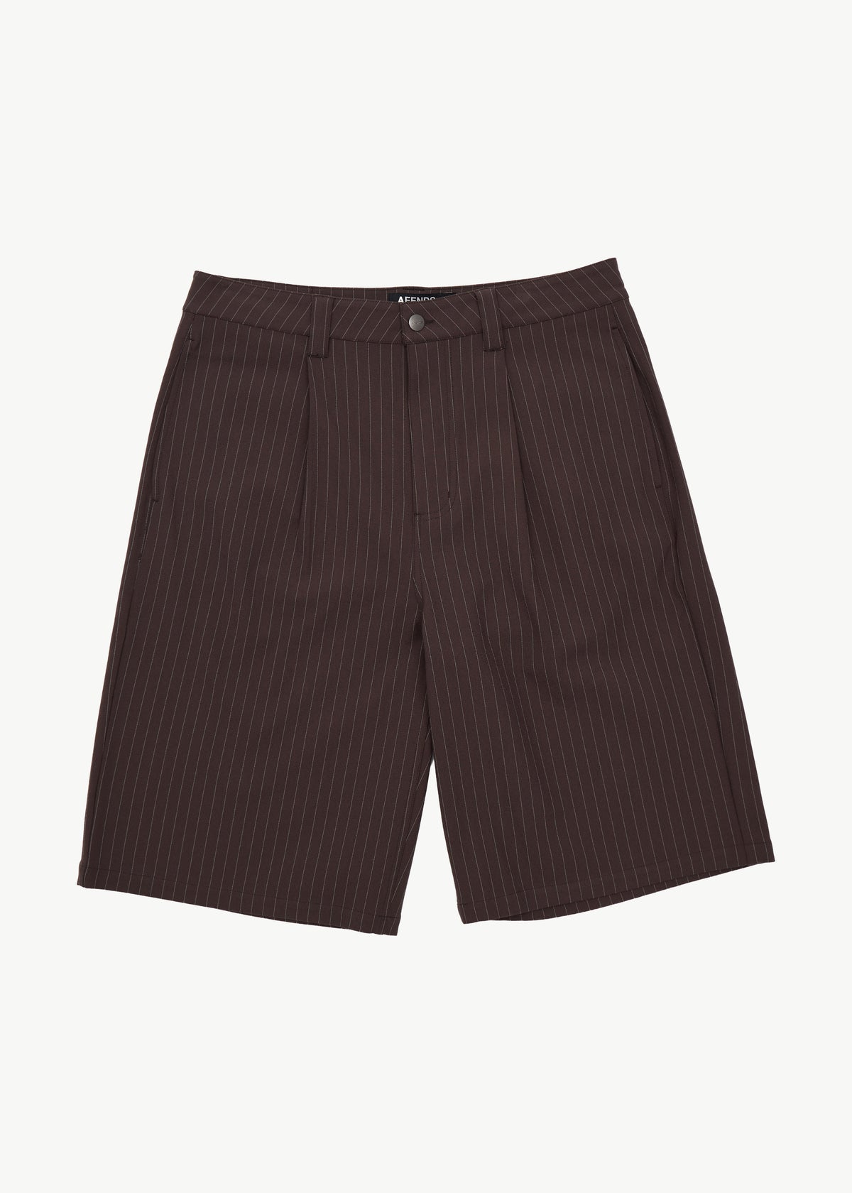 AFENDS Business - Baggy Pleated Short 24" - Coffee Stripe