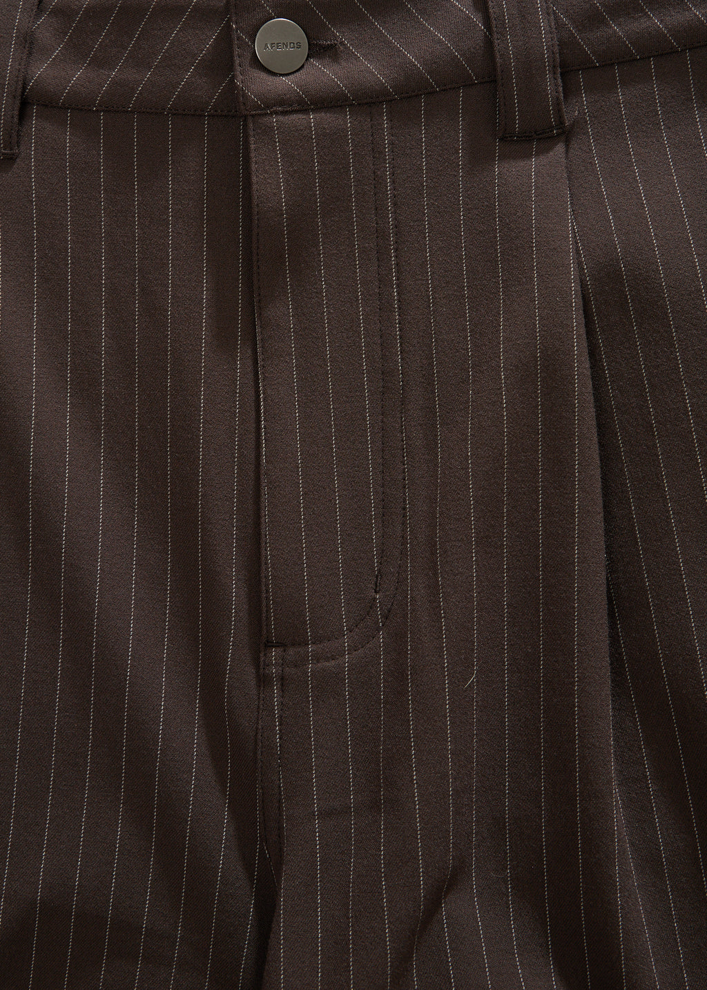 AFENDS Business - Baggy Pleated Short 24" - Coffee Stripe