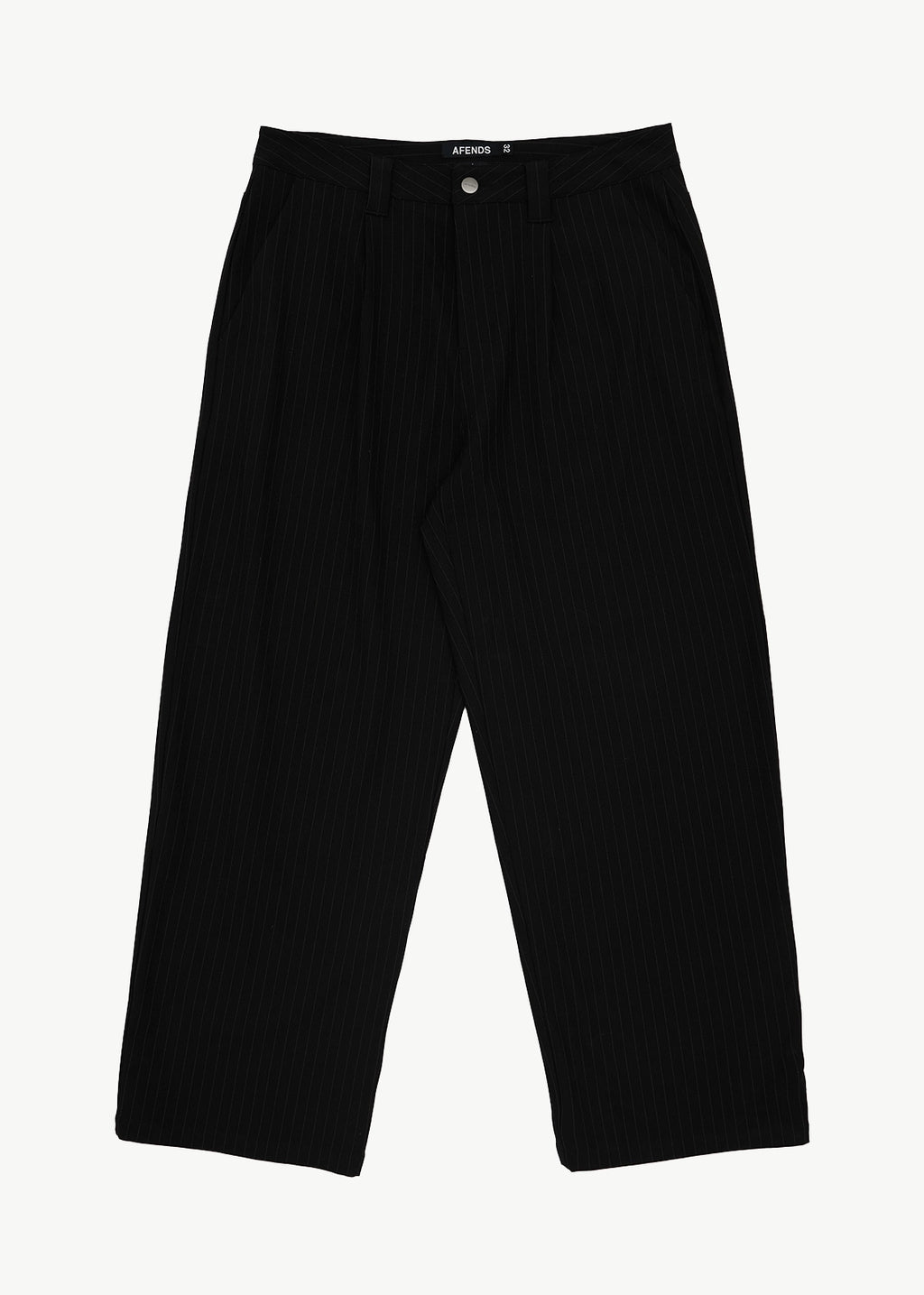 AFENDS Mens Business - Pleated Pants - Black Stripe
