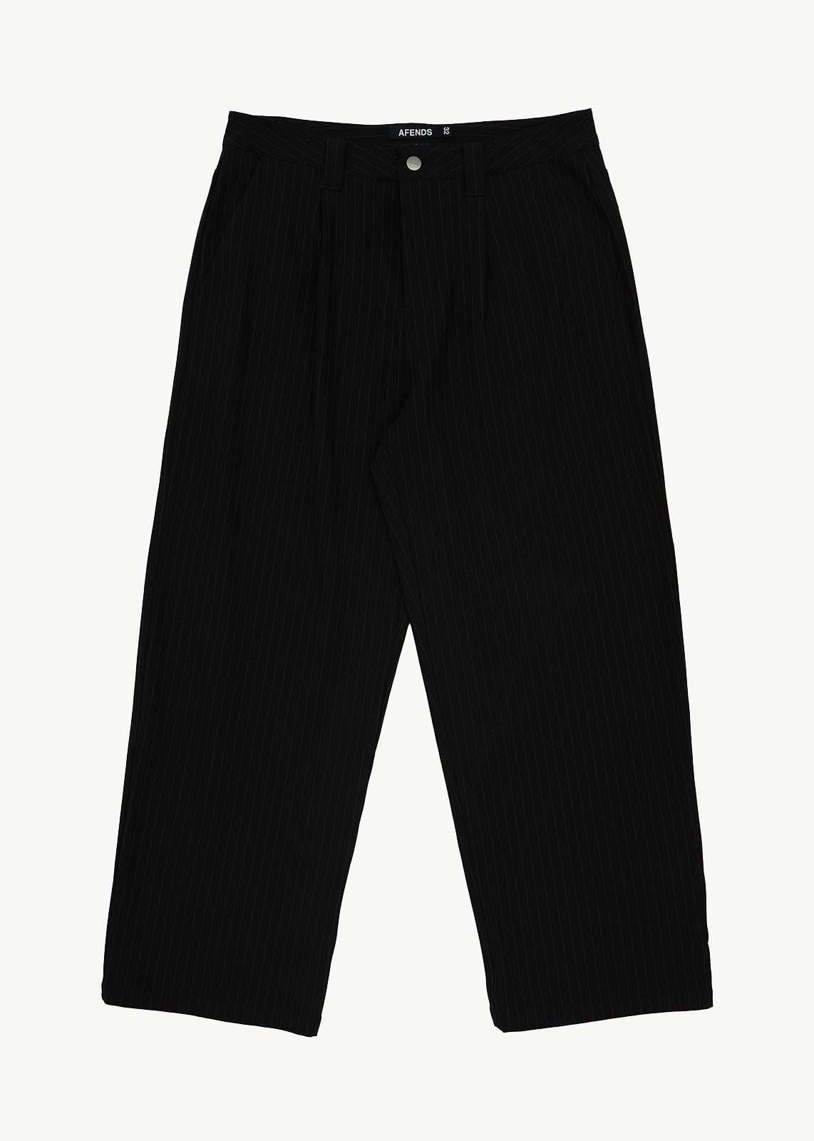 AFENDS Mens Business - Pleated Pants - Black Stripe