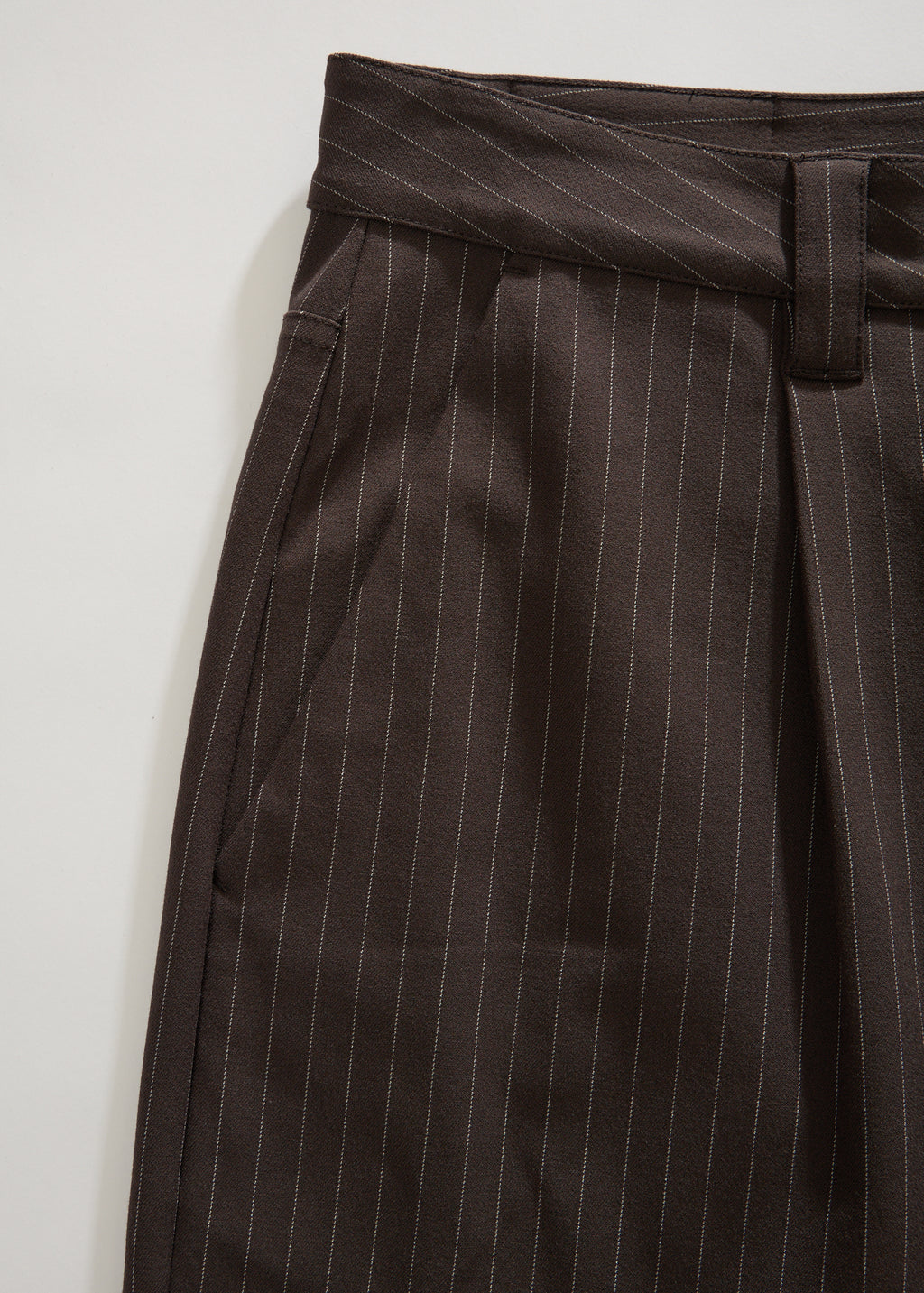 AFENDS Business - Pleated Pants - Coffee Stripe
