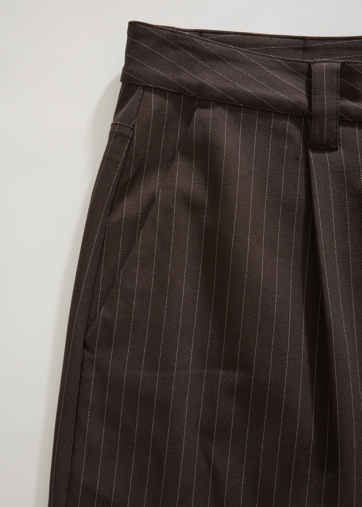 AFENDS Business - Pleated Pants - Coffee Stripe