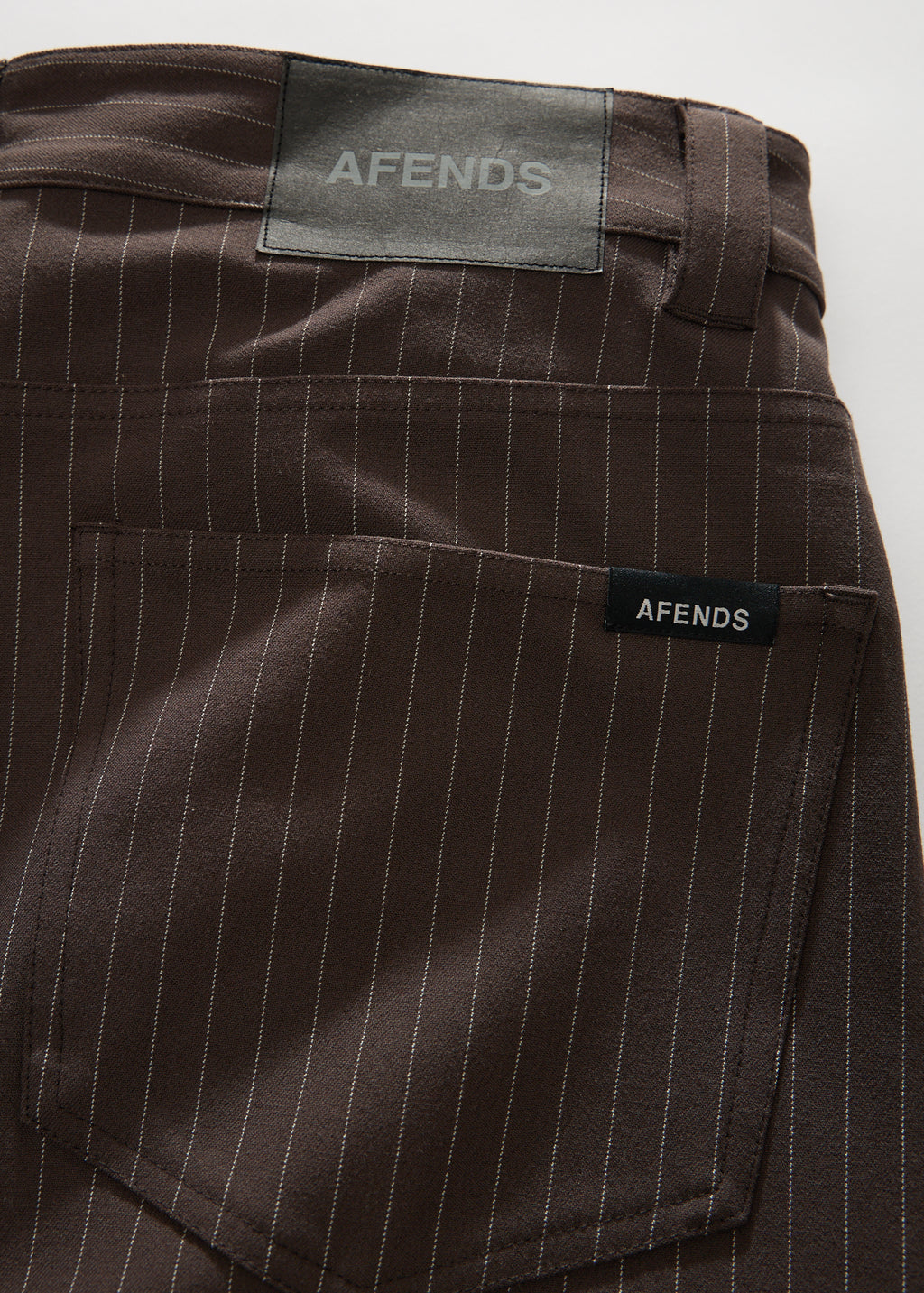 AFENDS Business - Pleated Pants - Coffee Stripe