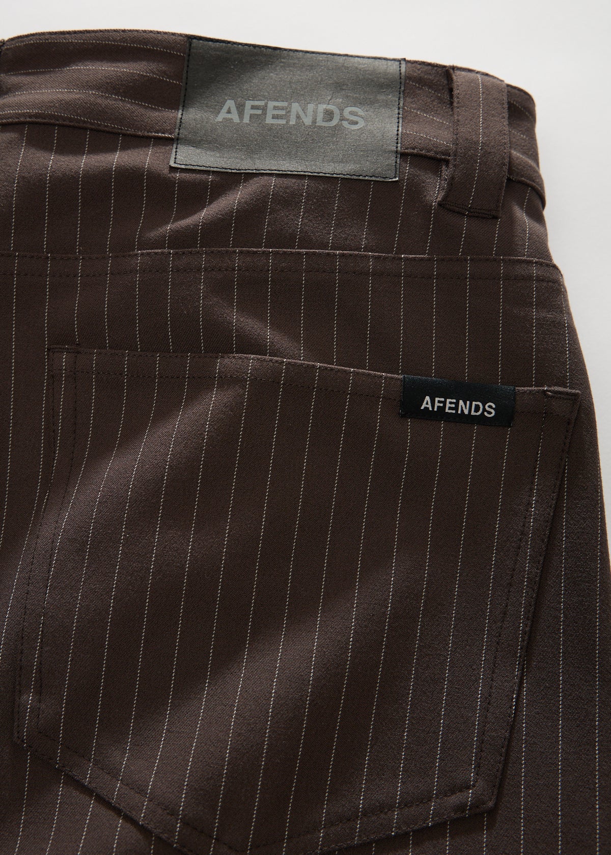 AFENDS Business - Pleated Pants - Coffee Stripe