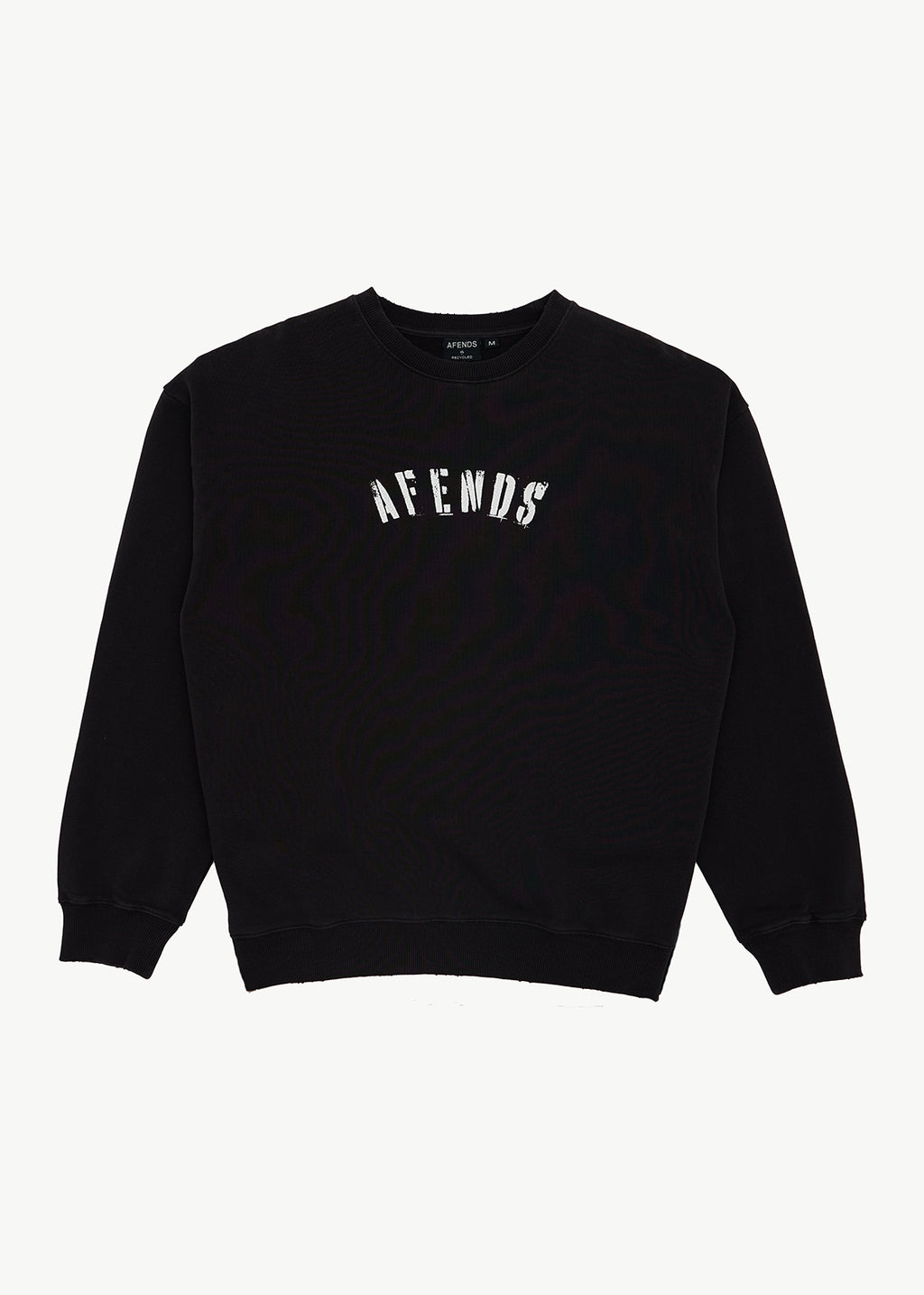 AFENDS Mens Contingent - Crew Neck - Stone Black