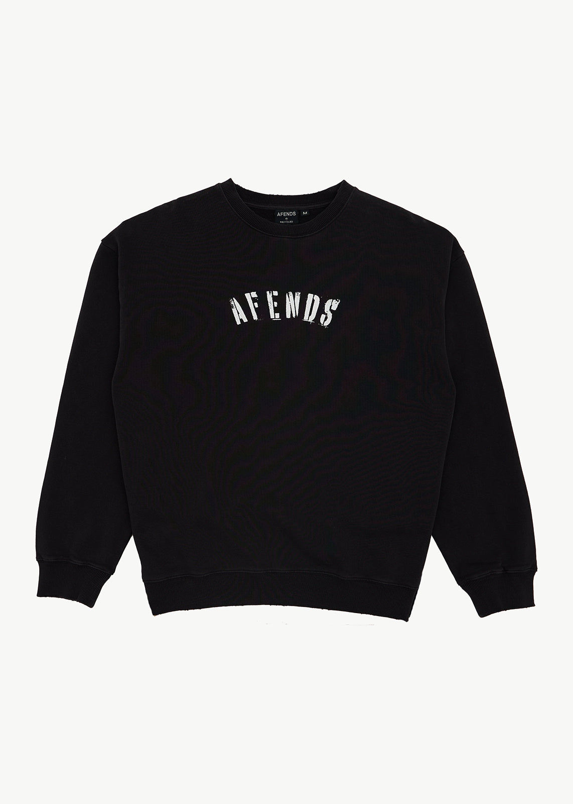AFENDS Mens Contingent - Crew Neck - Stone Black