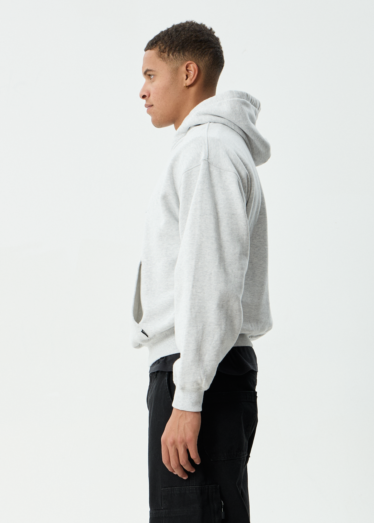 AFENDS Mens Supply - Pull On Hood - Grey Marle
