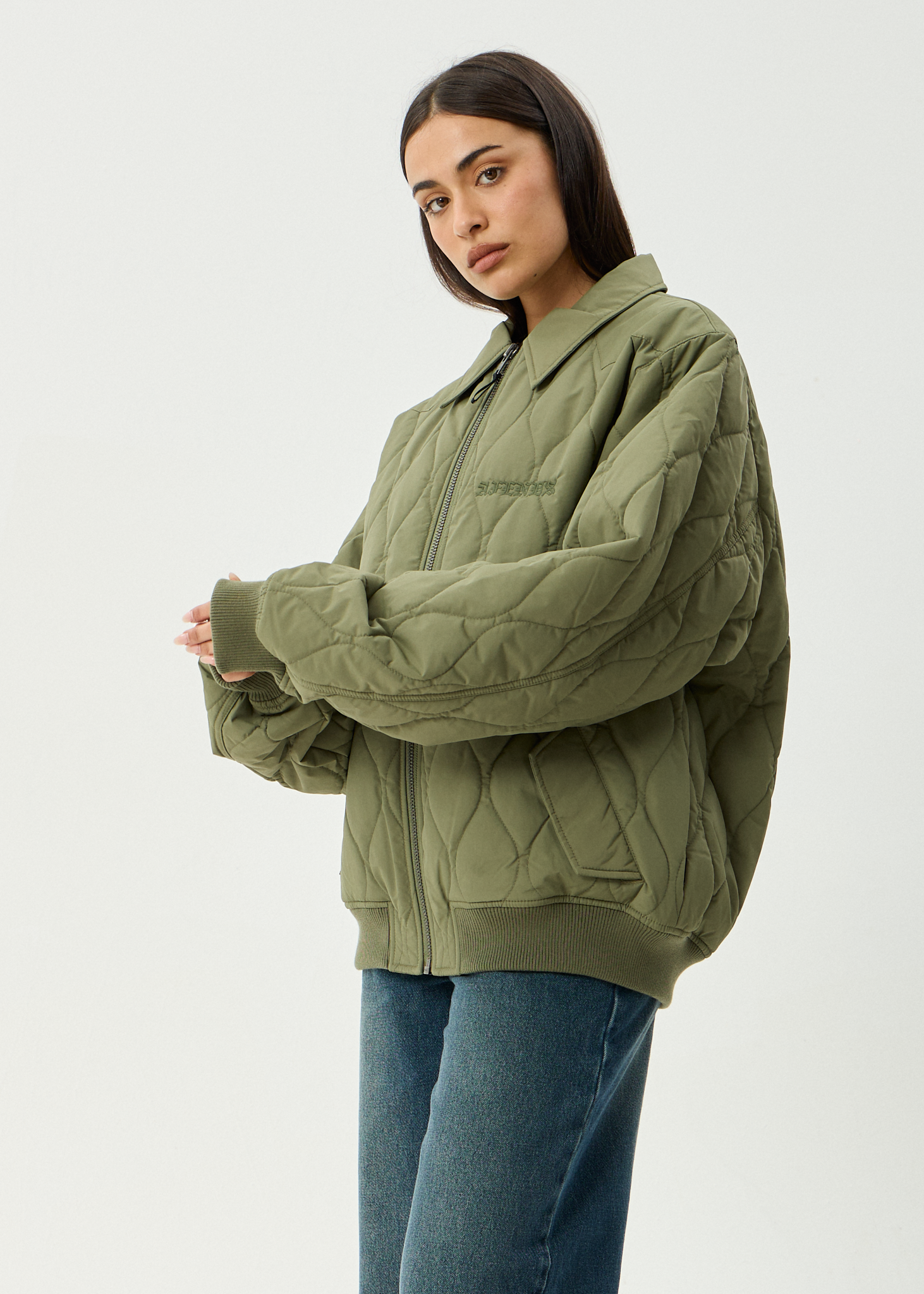 AFENDS Mens Mellross - Bomber Jacket - Military