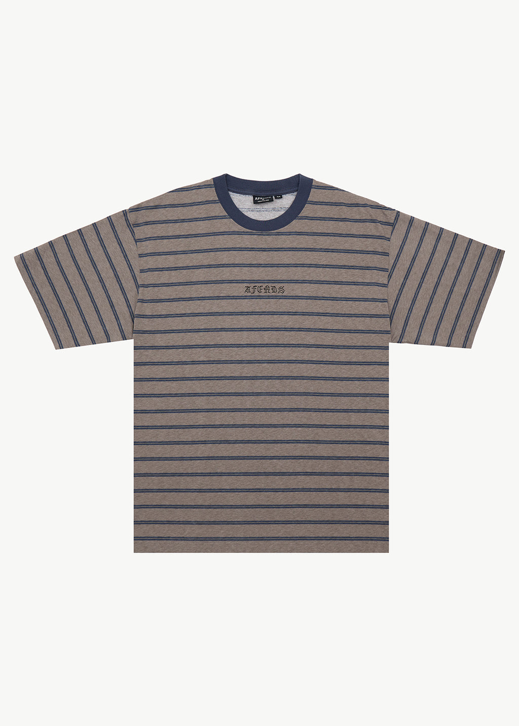 AFENDS Eureka - Boxy Tee - Olive Stripe