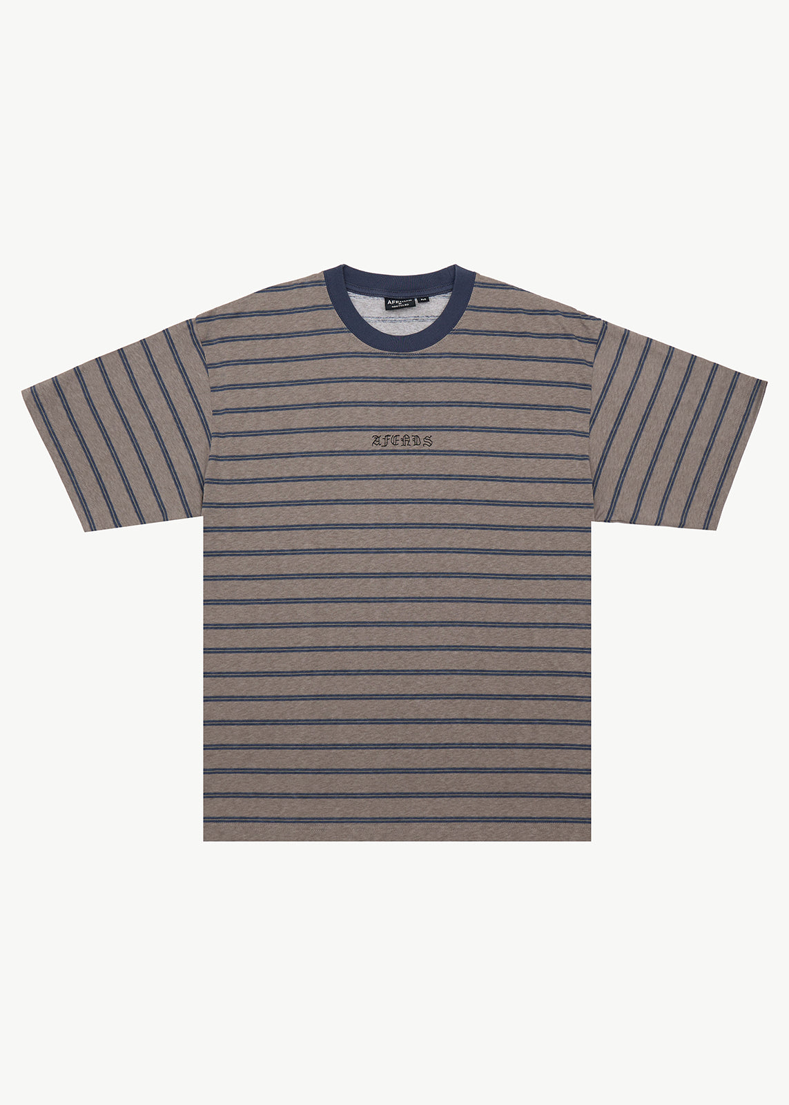AFENDS Eureka - Boxy Tee - Olive Stripe