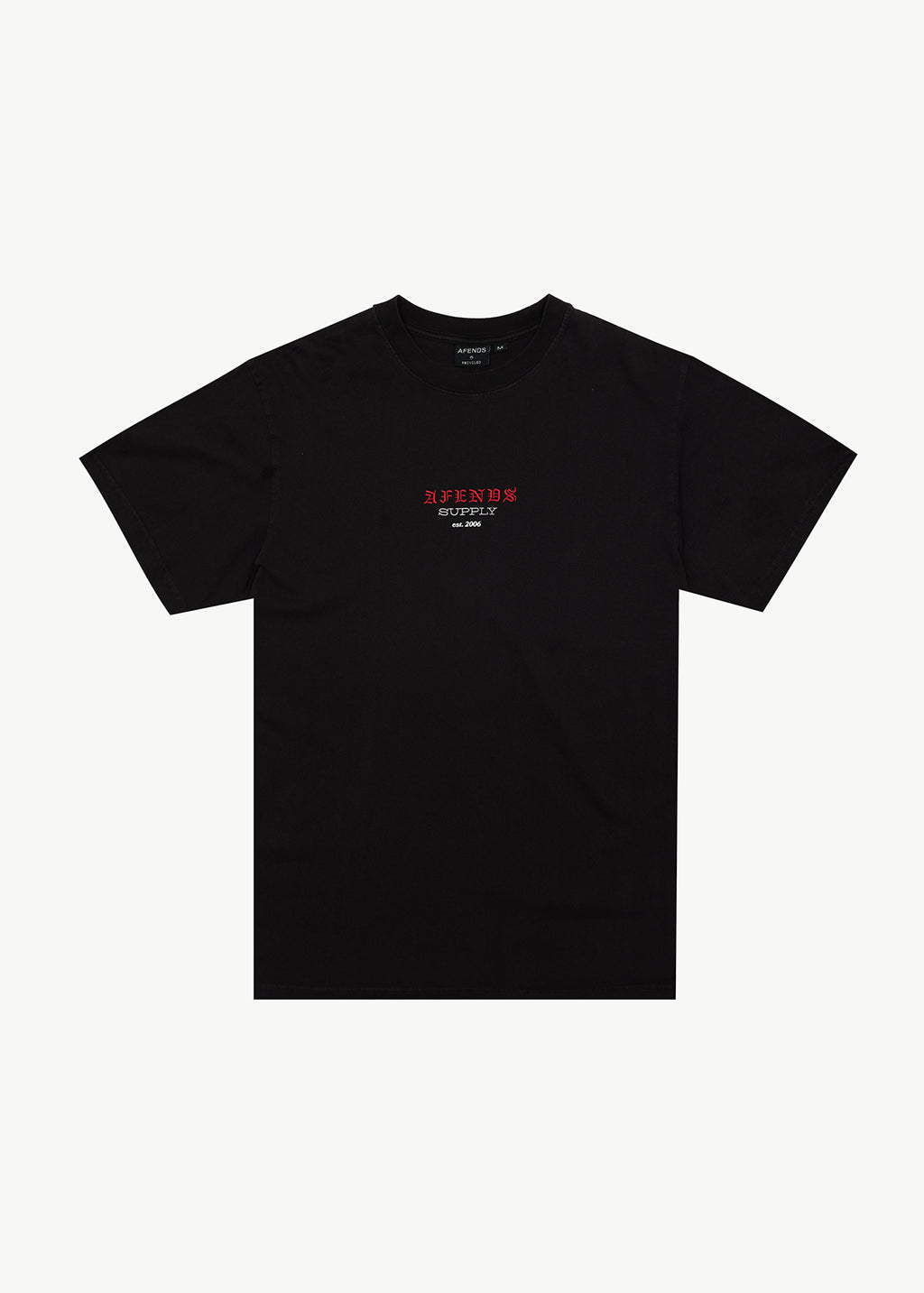 AFENDS Mens Anniversary - Retro Tee - Stone Black