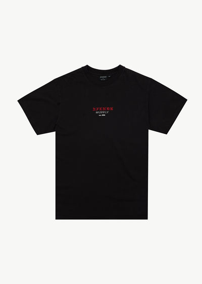AFENDS Mens Anniversary - Retro Tee - Stone Black
