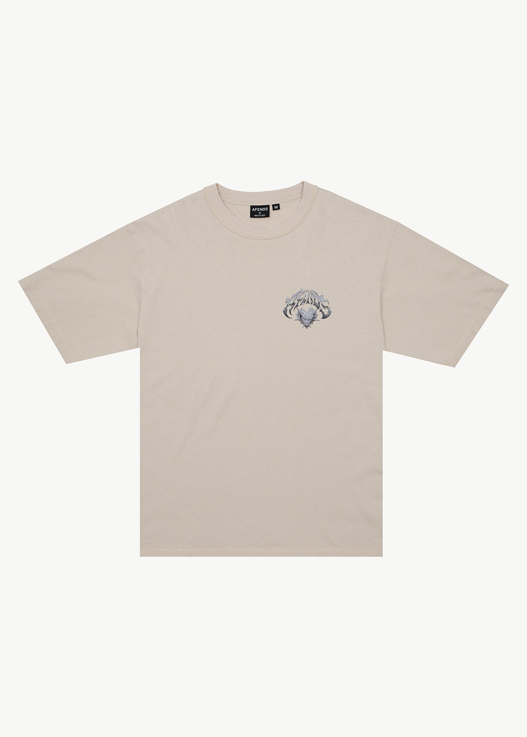 AFENDS Mens Scorpius - Heavyweight Boxy Tee - Moonbeam