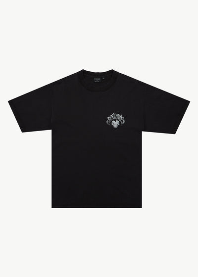 AFENDS Mens Scorpius - Heavyweight Boxy Tee - Stone Black