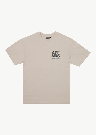 AFENDS Mens Funnel - Retro Tee - Moonbeam