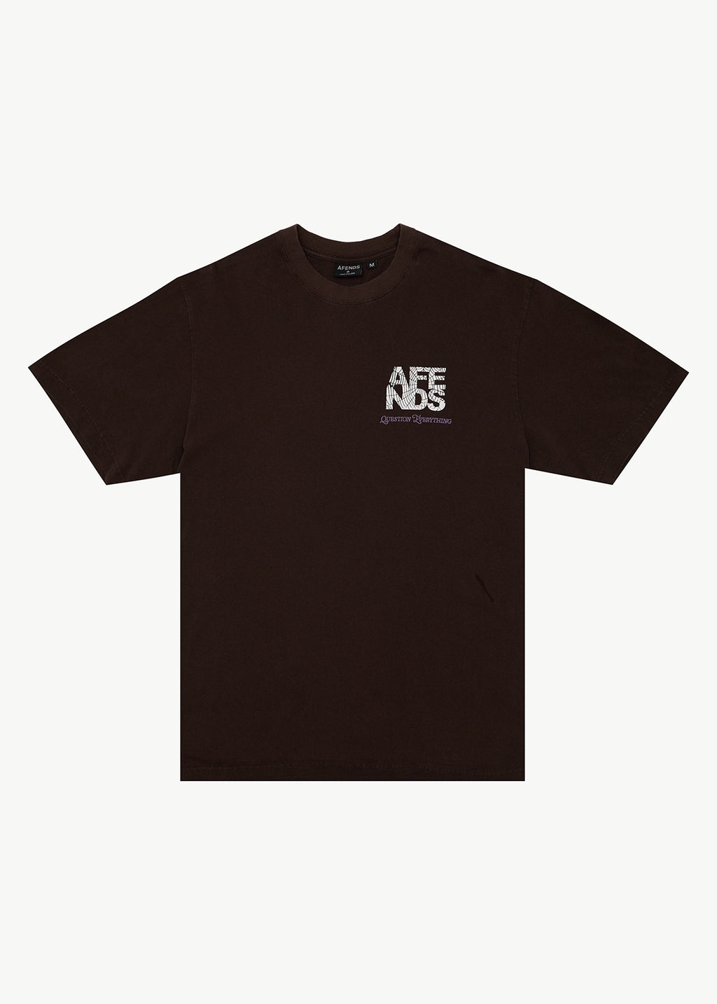 AFENDS Mens Funnel - Retro Tee - Washed Coffee