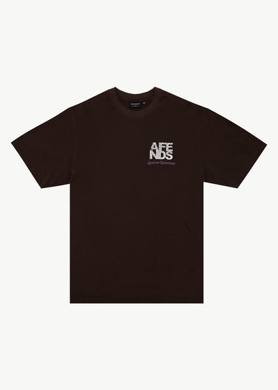 AFENDS Mens Funnel - Retro Tee - Washed Coffee