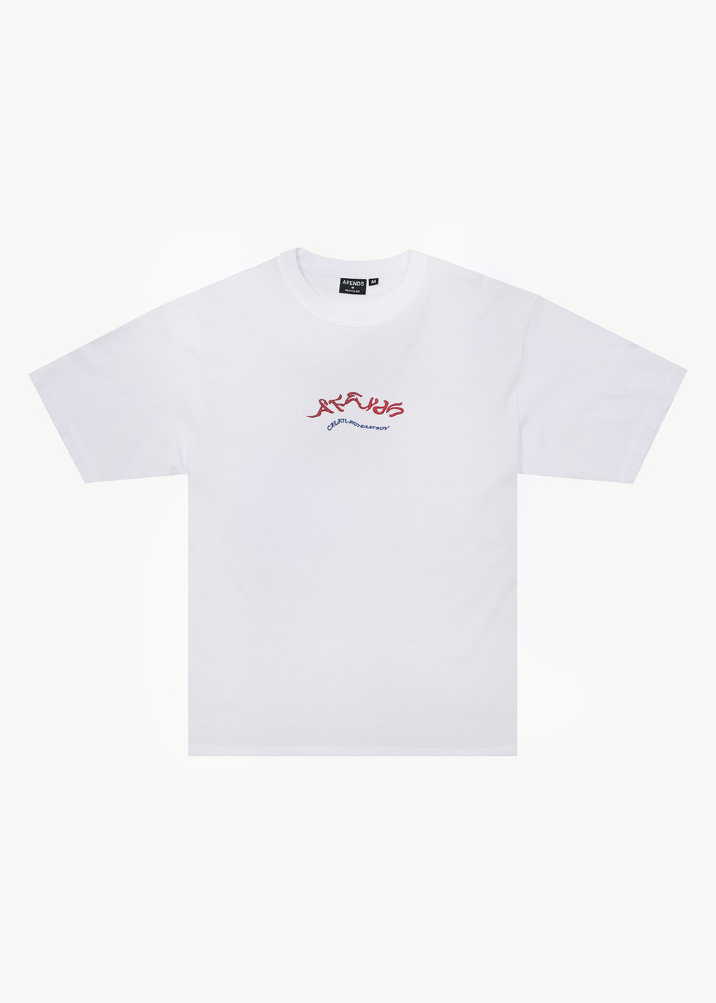 AFENDS Mens Consider - Heavyweight Boxy Tee - White