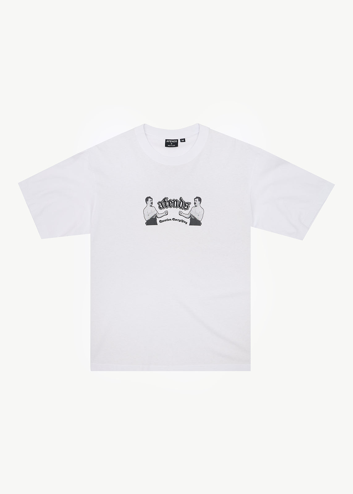 AFENDS Mens Stick Em Up - Boxy Tee - White