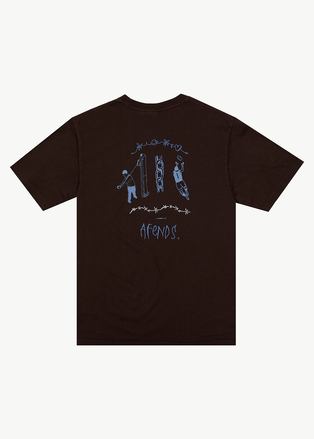 AFENDS Mens Activities - Retro Tee - Washed Coffee