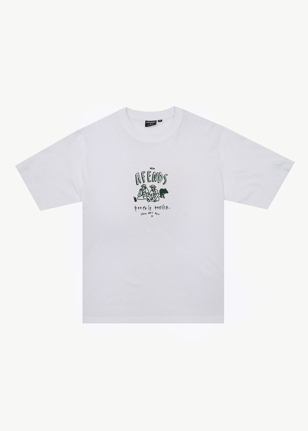 AFENDS Mens Camp Fire - Boxy Tee - White