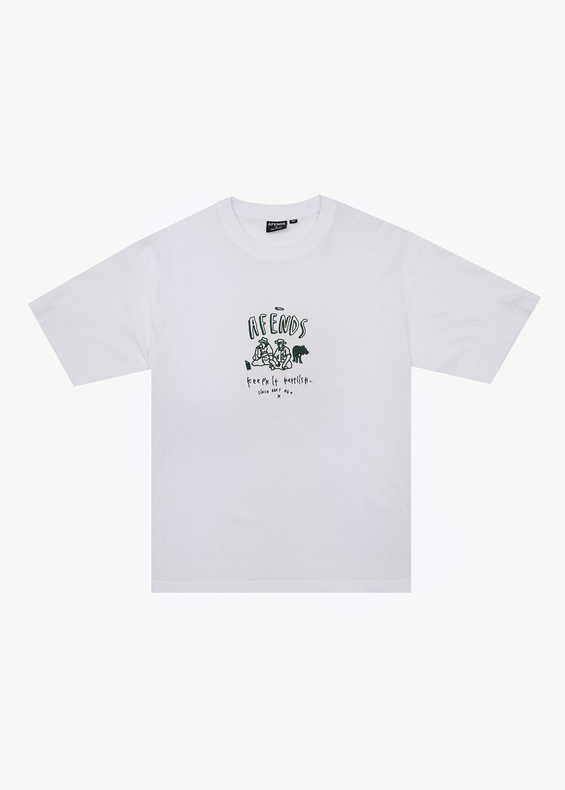 AFENDS Mens Camp Fire - Boxy Tee - White
