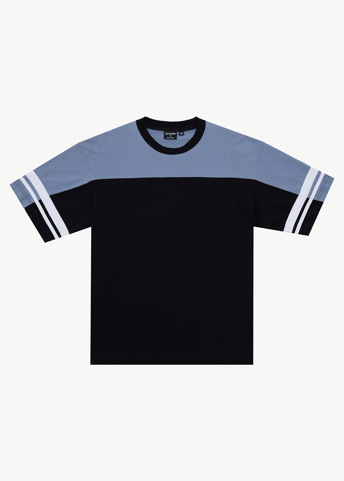 AFENDS Origin - Boxy Vintage Tee - Black / Blue