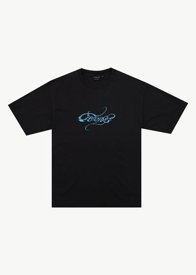 AFENDS Mens Razor - Boxy Tee - Stone Black
