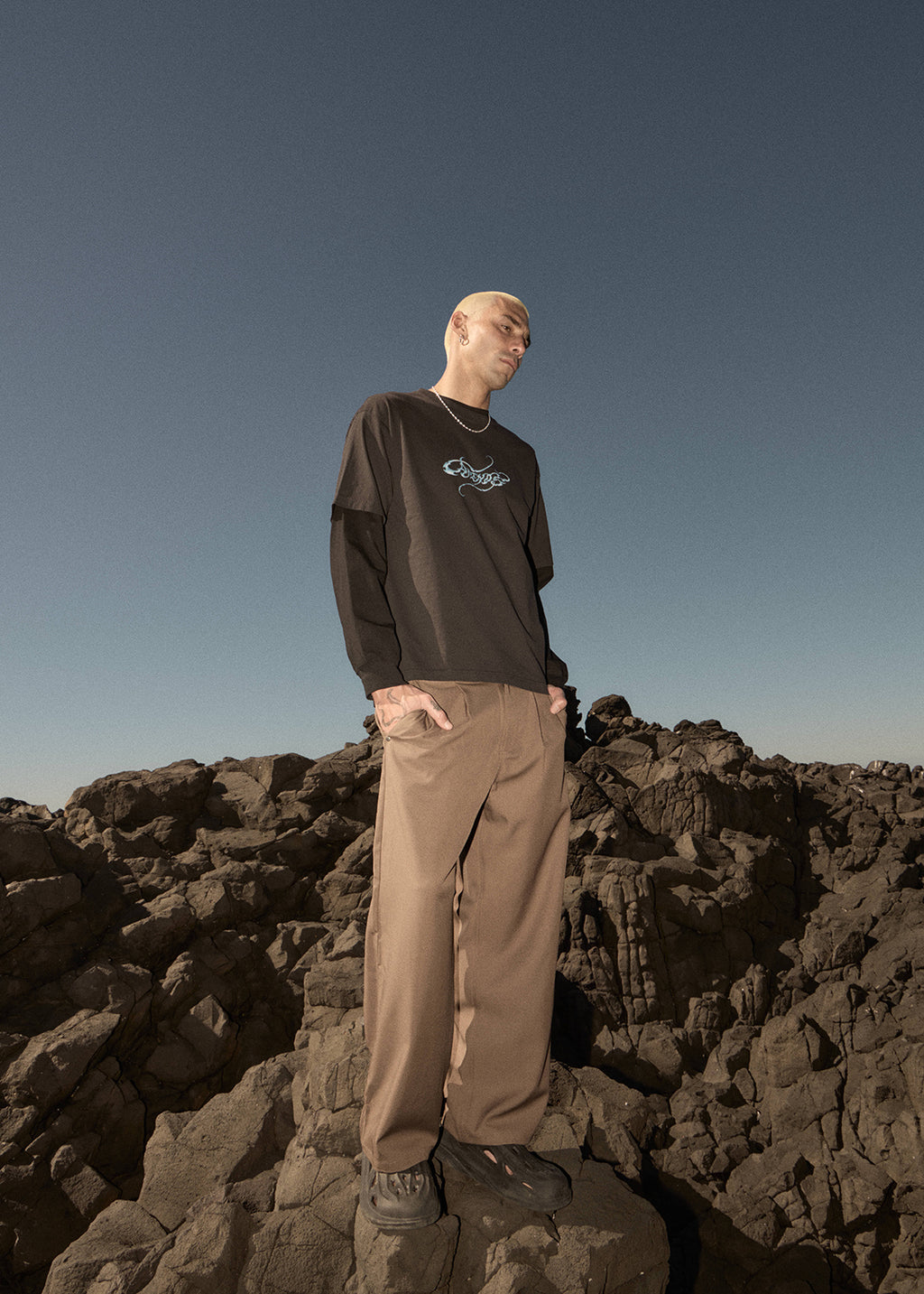 AFENDS Mens Pablo - Baggy Pant - Fossil