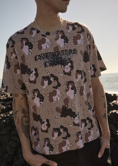 AFENDS Mens Desert - Boxy Tee - Desert Camo