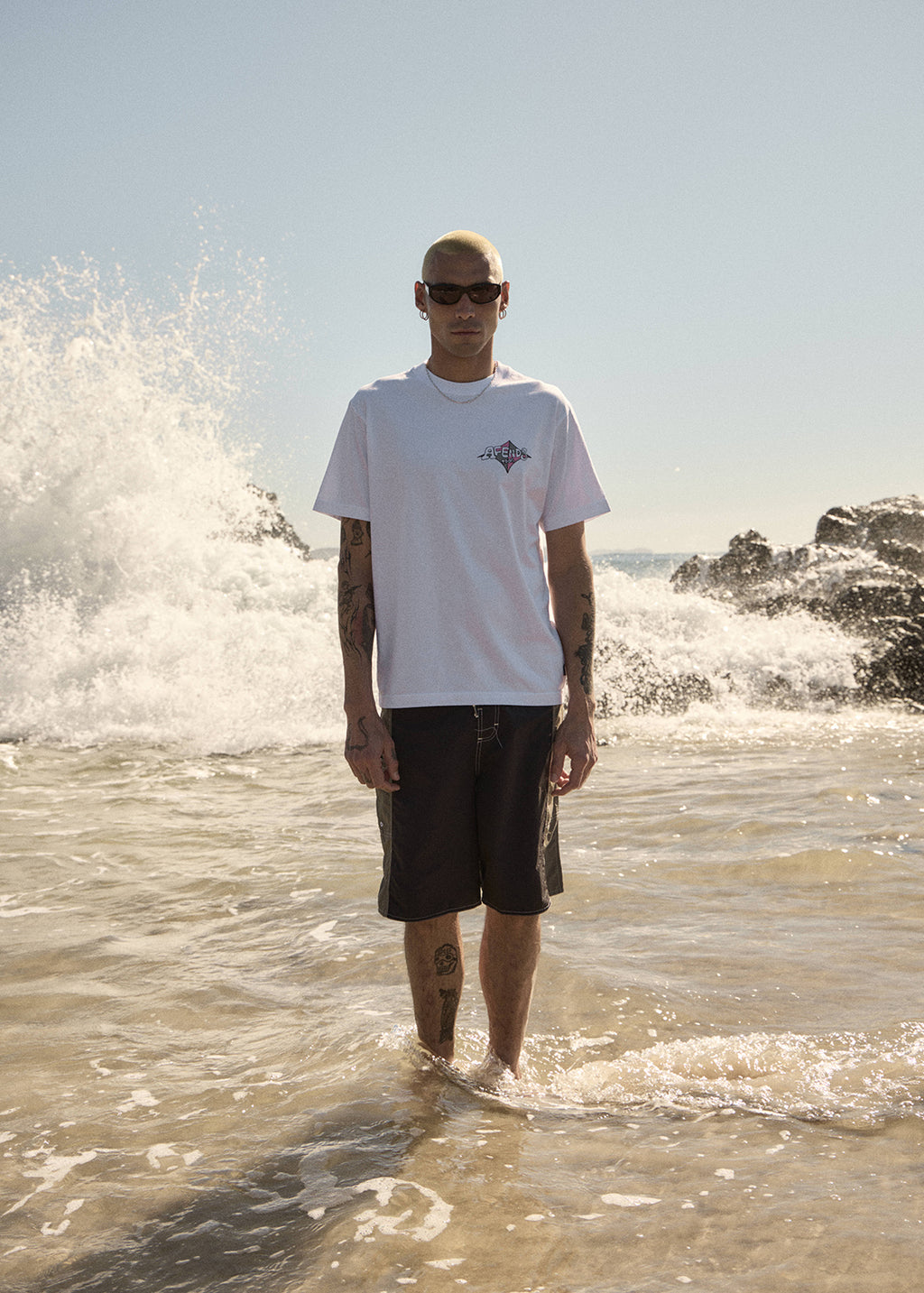 AFENDS Mens Session - Retro Tee - White