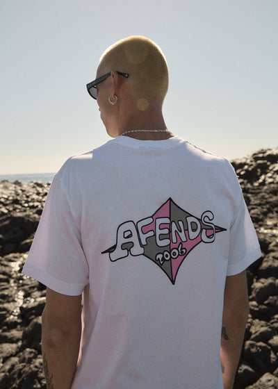 AFENDS Mens Session - Retro Tee - White