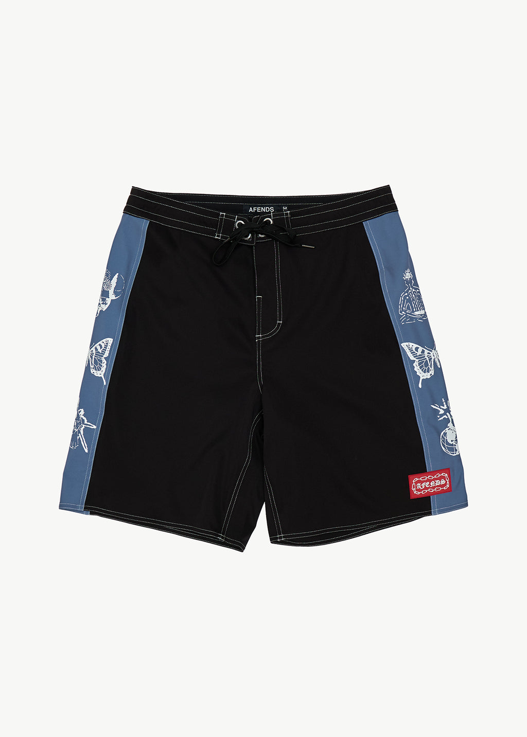 AFENDS Mens Spiritual - Surf Related V2 Boardshort 20" - Black
