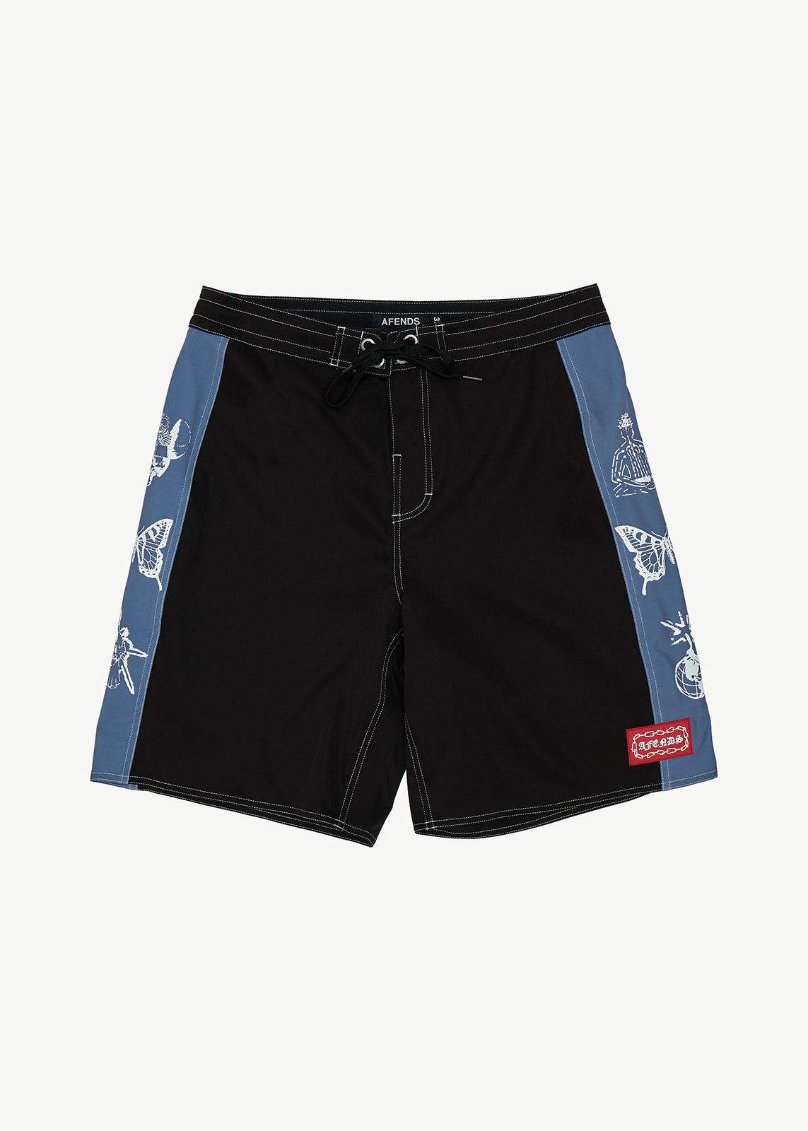 AFENDS Mens Spiritual - Surf Related V2 Boardshort 20" - Black