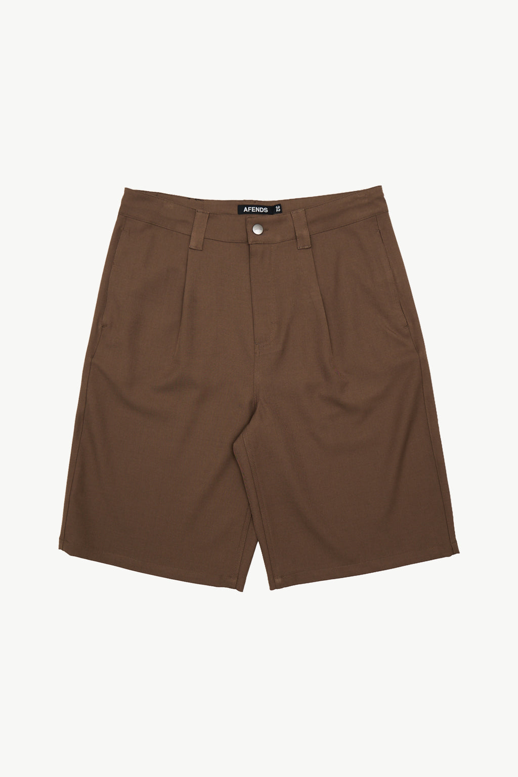 AFENDS Mens Fast Forward - Baggy Pleated Short 24" - Fossil