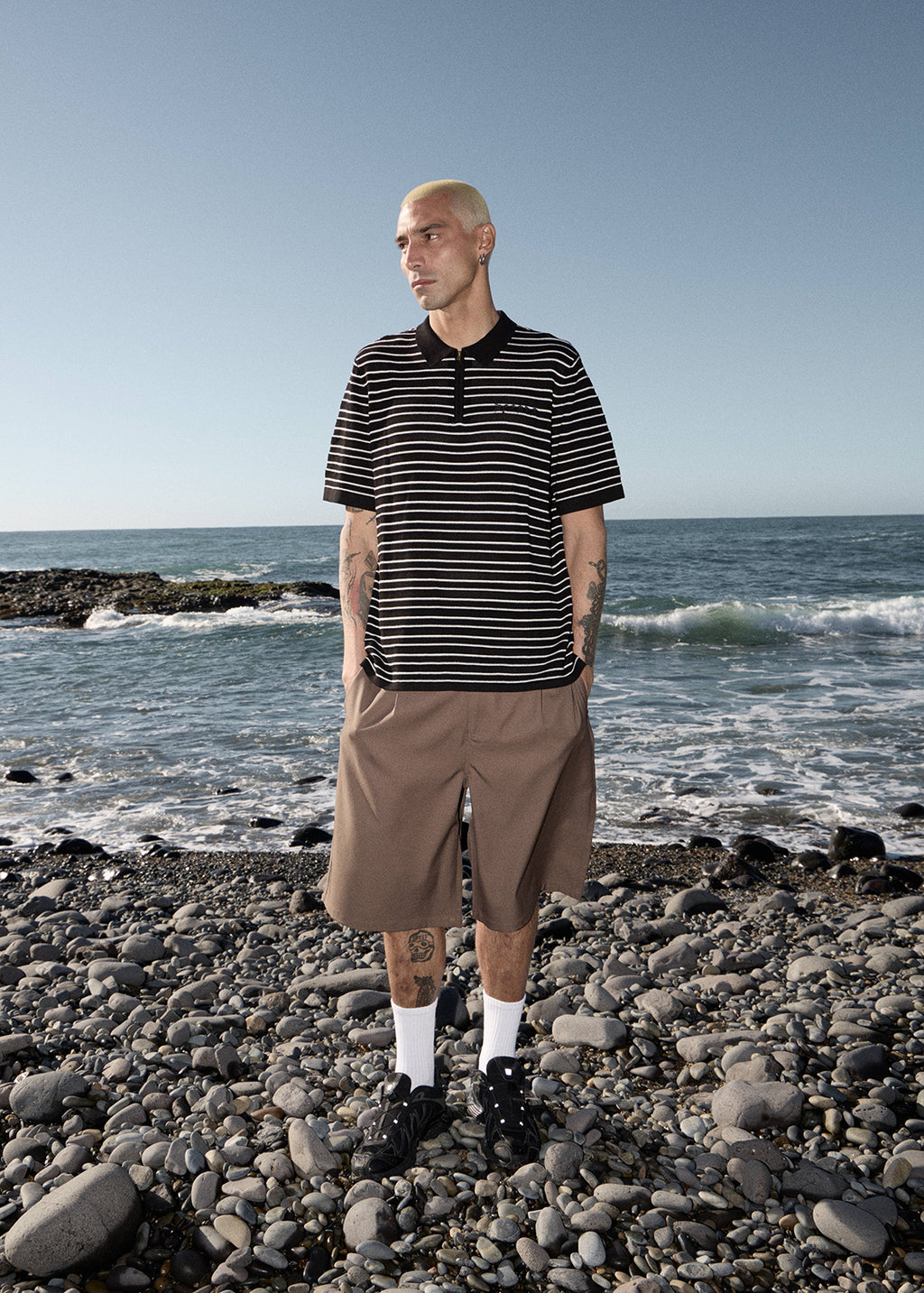AFENDS Mens Fast Forward - Baggy Pleated Short 24" - Fossil