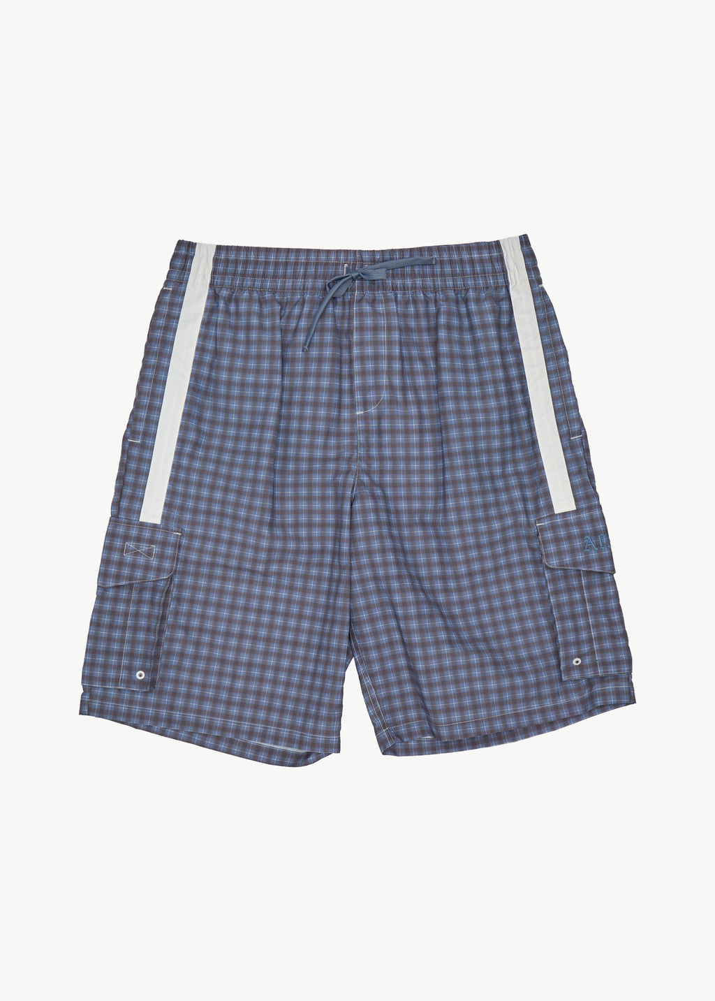 AFENDS Mens House Related Proposal - Cargo Short 21" - Slate Blue Check