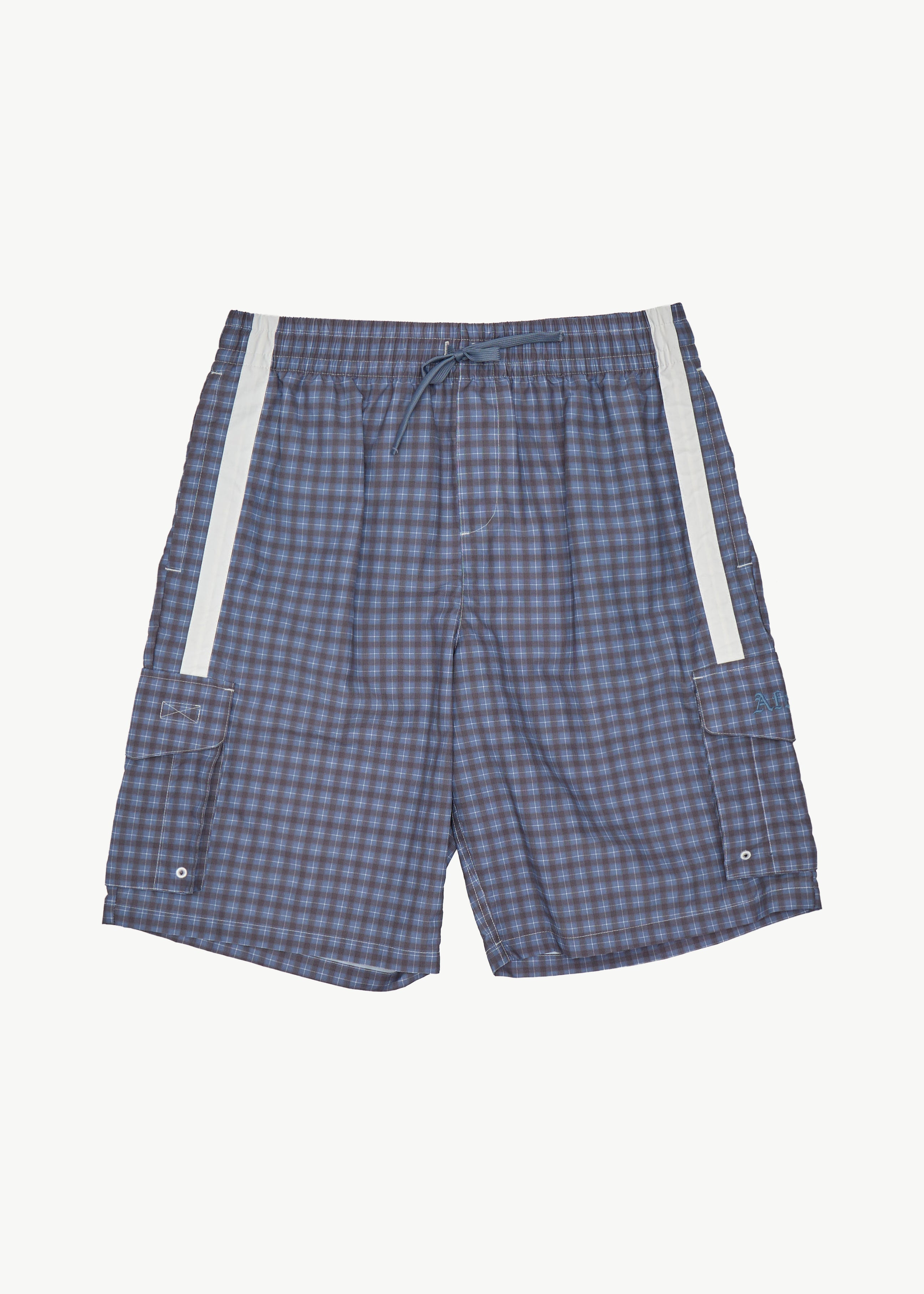AFENDS Mens House Related Proposal - Cargo Short 21" - Slate Blue Check
