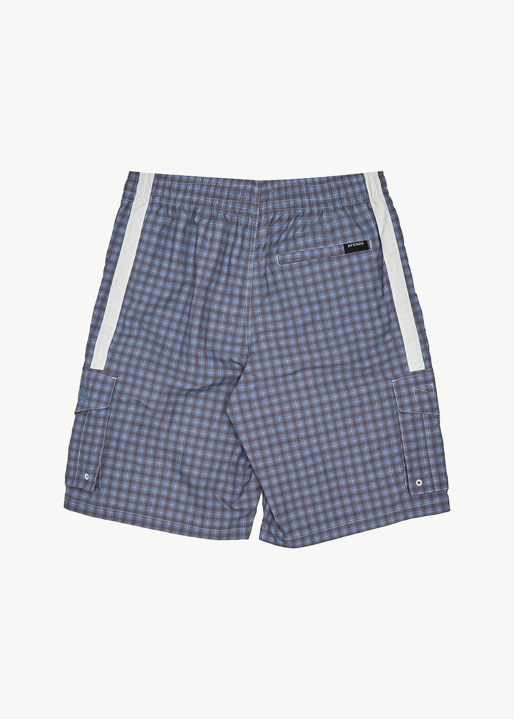 AFENDS Mens House Related Proposal - Cargo Short 21" - Slate Blue Check