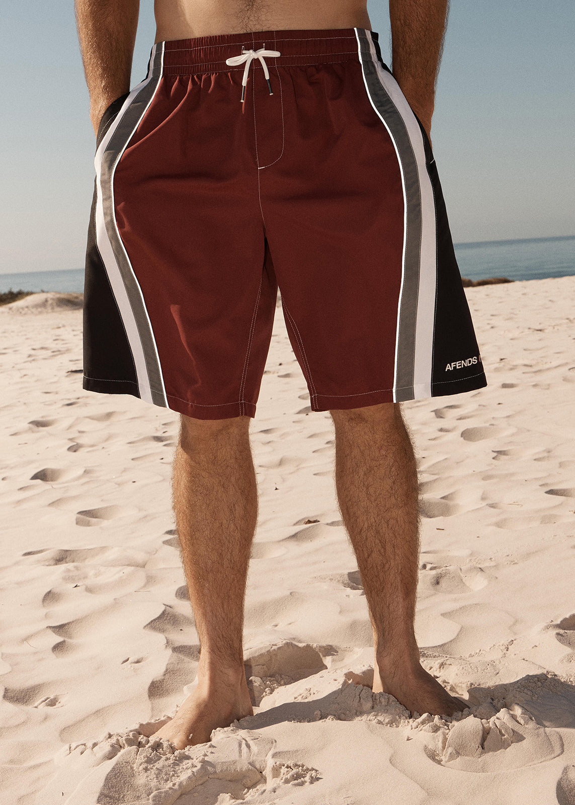 AFENDS Tallows - Swim Short 22" - Burgundy