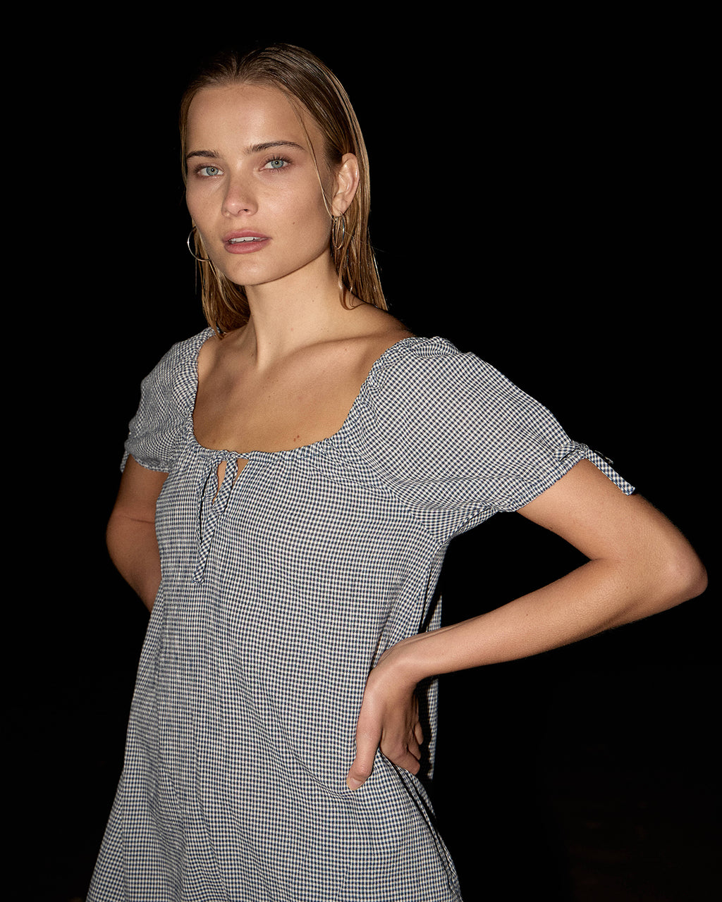 AFENDS Womens Lenni - Mini Dress - Indy Navy Check