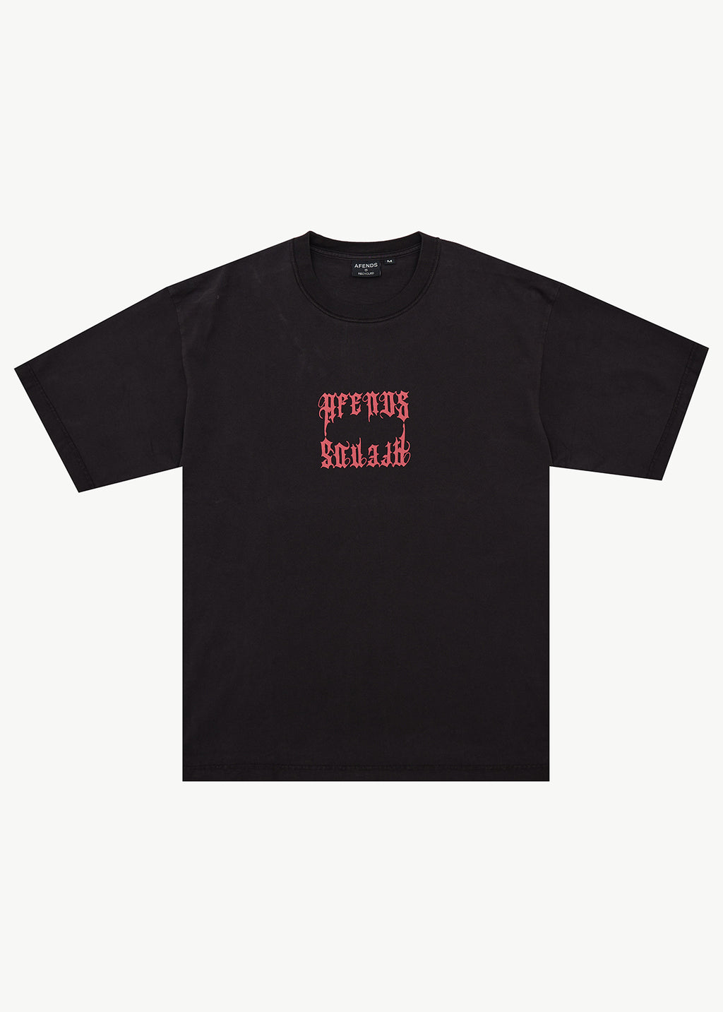 AFENDS Mirror - Heavyweight Boxy Tee - Stone Black