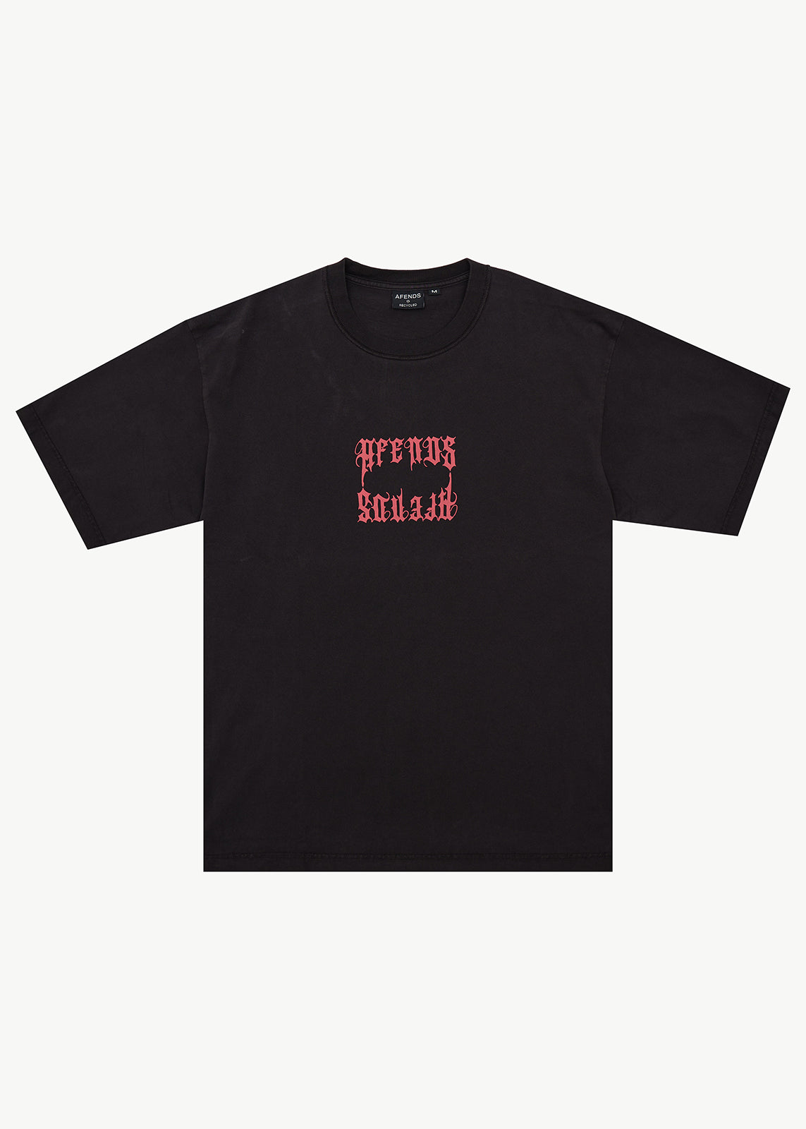 AFENDS Mirror - Heavyweight Boxy Tee - Stone Black