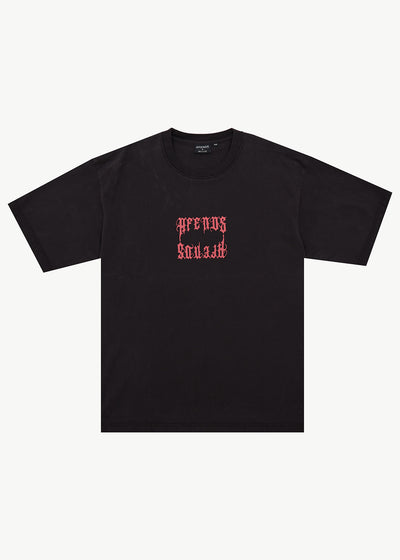 AFENDS Mirror - Heavyweight Boxy Tee - Stone Black