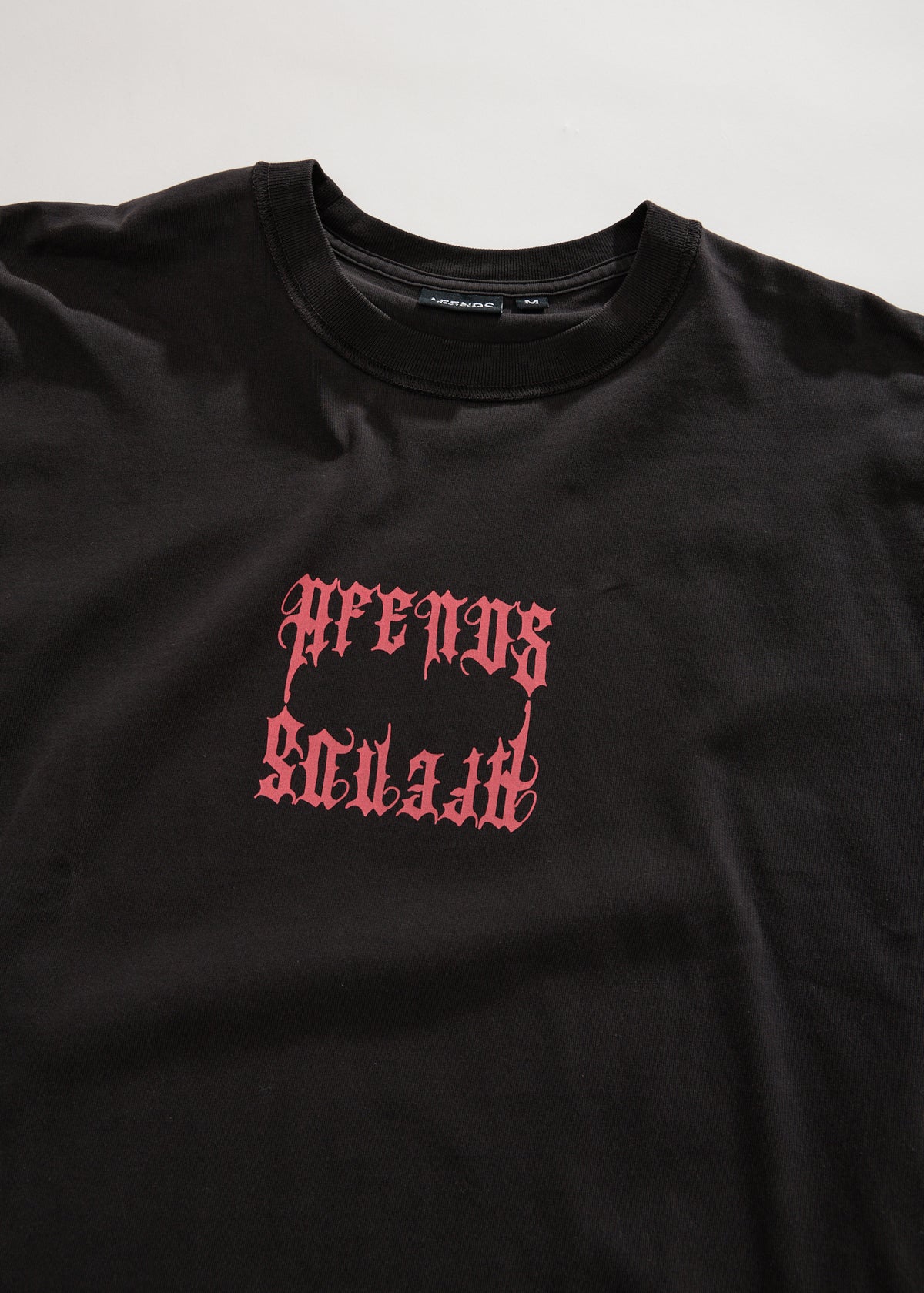 AFENDS Mirror - Heavyweight Boxy Tee - Stone Black