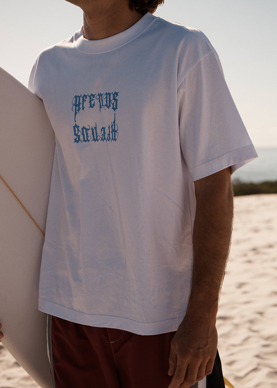 AFENDS Mirror - Heavyweight Boxy Tee - White