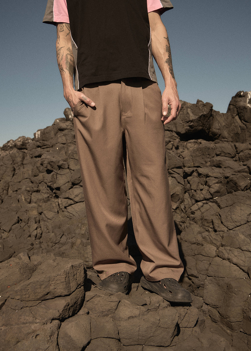 AFENDS Mens Pablo - Baggy Pant - Fossil