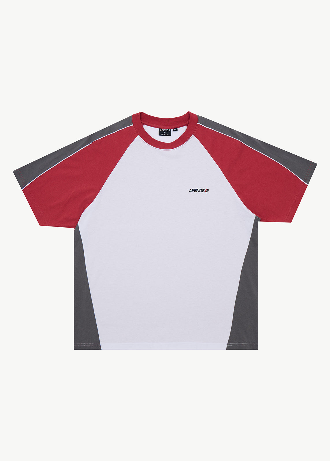 AFENDS Tallows - Panelled Raglan Tee - Cherry Red