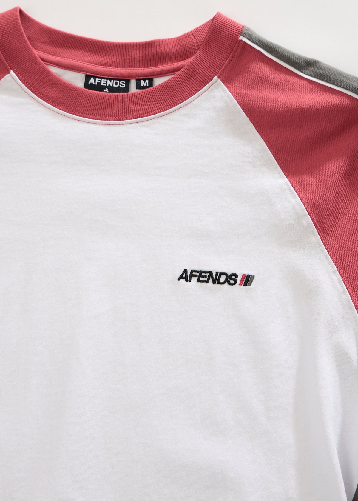 AFENDS Tallows - Panelled Raglan Tee - Cherry Red